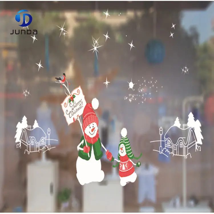 सजावटी मजेदार क्रिसमस snowmen कांच की खिड़की दरवाजा दीवार पीपी स्टीकर 2019