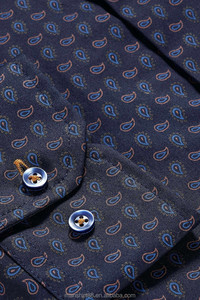 Camisa estampada <span class=keywords><strong>de</strong></span> hombre Paisley azul marino para <span class=keywords><strong>cuello</strong></span> <span class=keywords><strong>italiano</strong></span> - Product Image 2