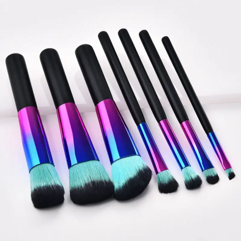 Bán Buôn 7 Cái Blue Glitter Makeup Brushes Tool Chất Lượng Cao Mỹ Phẩm Set