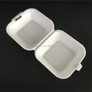 Food grade Disposable Clamshell burger box Polystyrene PS foam lunch box