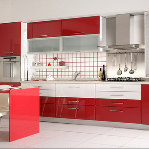 Armadio da cucina moderno classico pannello in melamina acrilico con accessori per Backsplash-per piccoli design da cucina prezzo Made China - Product Image 1