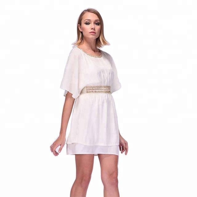 Шифоновое вечернее платье с бисером воротник