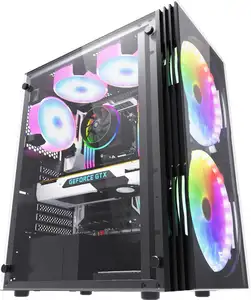 200mm प्रशंसक समर्थित कंप्यूटर ATX पीसी गेमिंग मामले टेम्पर्ड ग्लास कारखाने कैबिनेट darkFlash