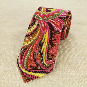 Corbata de Algodón con Estampado Paisley de Calidad al por Mayor, Corbata de Algodón Floral para Hombre para Bodas y Fiestas - Product Image 3