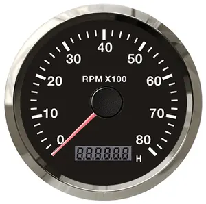 Phổ Kỹ Thuật Số Tachometer 12V 24V VDO Đo Giờ Đồng Hồ Đo Diesel Động Cơ Xăng RPM Đo Cho Xe Máy Xe Hơi