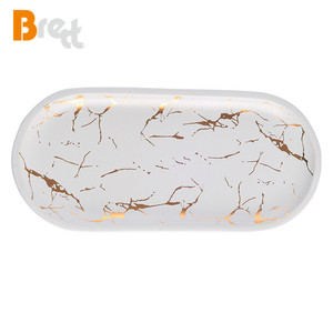 Brett Nordic Mármol <span class=keywords><strong>Rectangular</strong></span> Oval Cerámica Western Blanco Negro - Product Image 4