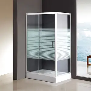 浴槽の散歩と引き戸の白いガラスのシャワースクリーン熱い販売のシャワー