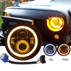 Ronda 7 "LED faro negro con alta baja haz 7 faro con Halo blanco para 97-15 <span class=keywords><strong>Jeep</strong></span> wrangler Harley grand <span class=keywords><strong>cherokee</strong></span> - Product Image 6