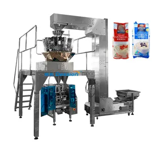 Automatische vertikale Lebensmittelgranulat-Verpackungs maschine Getreide-Haferflocken-Ornmeal-Brei-Verpackungs maschine