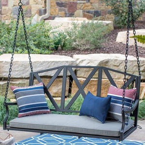 Chaise à bascule de jardin, offre spéciale, noir, Patio - Product Image 1