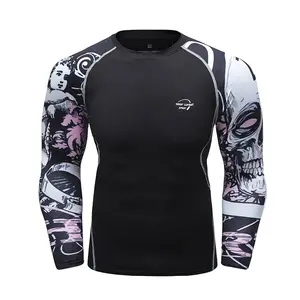 男士 dropshipping 皮疹警卫服装定制 mma rashguard jiu jitsu