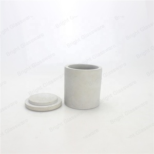 Handmade <strong>Decorative</strong> Concrete Candle <strong>Jar</strong> With Concrete Lid - Product Image 3