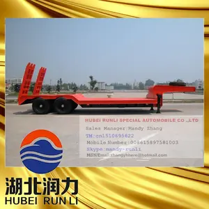 China Supplier 2 Axles Lowboy Semi Truck Trailers/low Bed Semi Trailer Dimensions For Sale