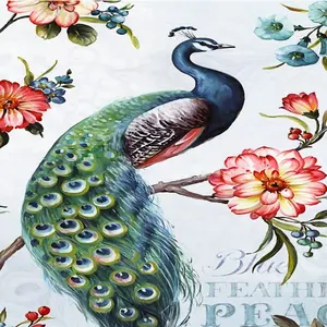 Islamic Wallpaper Rich Bird Watercolor Peacock Peony Figure Flower Bird Wall Paper 3d Wallpaper Sound Absorbing Wallpaper