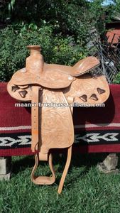 Selle de cheval personnalisée et durable de style occidental, modèle de Wade à sculpture complète avec accessoire en forme de cœur et d'étincelle pour l'équitation - Product Image 2