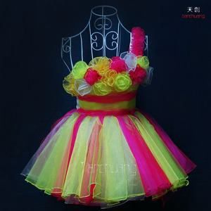 Hot LED Light Girls <strong>Dance</strong> <strong>Dress</strong> Latin Performance Belly Event Skirt Tutu <strong>Dress</strong> - Product Image 5