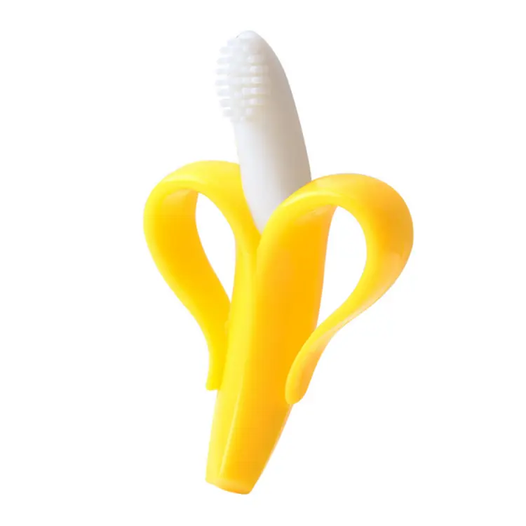 Oral Hygiene Banana Shape Infant Teething Molar Tooth Chew Baby Toy Safety Toothbrush Soft Toy Free Sample Silicone Unisex 1 PCS