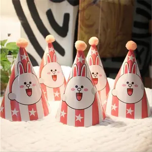 Huxiaomei Sally Duck Bears Minnie Rabbit Areata Hat Prince Princess Paper Caps Children Headwear Birthday Party Dress Party Hat