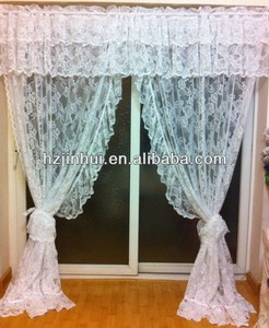 Flower curtain panels <span class=keywords><strong>bella</strong></span> lace rose floral curtain panels - Product Image 3