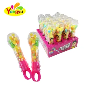 Microphone shape hard candy with lighting toy