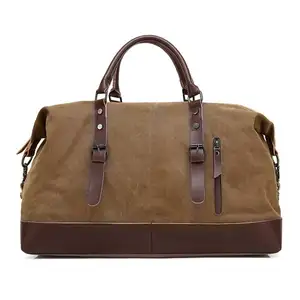 Sac à main en toile cuir PU pour femme, sac de week-end, fourre-tout, bagage voyage polochon, tenue de sport, vente en gros