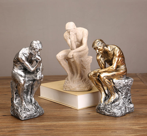 Nuovo pensatore uomo statue per la decorazione domestica Moderno astratto Creativo di sculture in resina e arredamento in oro - Product Image 2