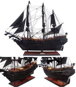 Modèle de bateau en bois d'acacia européen PIRATE des CARAÏBES - Cadeau d'affaires peint de haute qualité - Product Image 2