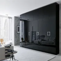 European Style 4 Door Bedroom Wardrobe with Sliding Door Design