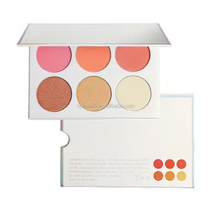 3 blushes + 3 highlighters mini portable beautiful eyeshadow blusher highlighter Affordable Palette 3 in 1 Makeup Kit