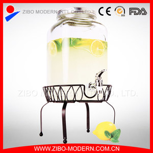 Distributore di bevande in <span class=keywords><strong>vetro</strong></span> all'ingrosso <span class=keywords><strong>con</strong></span> rubinetto e supporto per servire acqua potabile tecnica stampata - Product Image 5