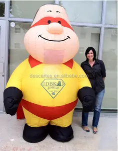 Events decoration inflatable advertising walking costume, inflatable superman costume for sale
