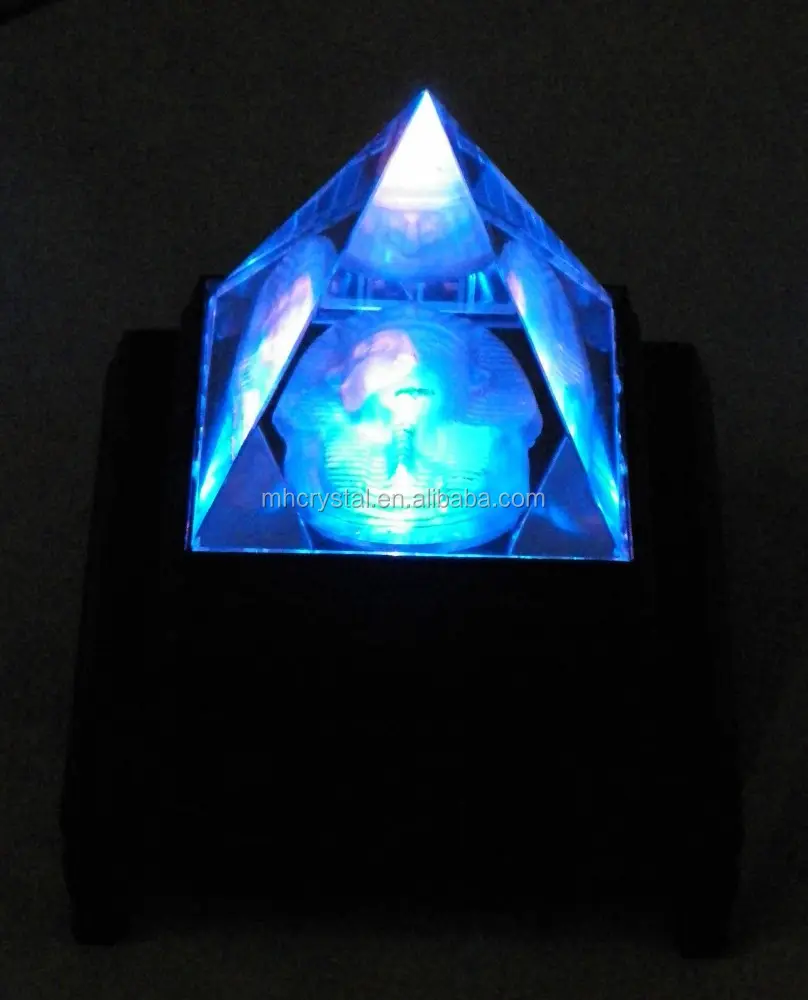 Feng shui ägyptischen königs tut kristallglas pyramide mh-f0443