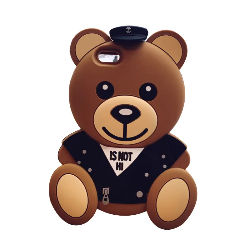 3D Lucu Teddy Bear Silikon Ponsel untuk Iphone 8 Case