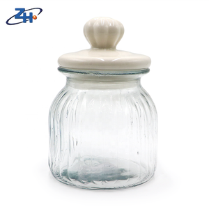 <span class=keywords><strong>Cookie</strong></span> <span class=keywords><strong>Jar</strong></span> Nắp thực phẩm tối giản Bộ đồ ăn thủy tinh nhà bếp container bán buôn rõ ràng mứt lưu trữ thủy tinh với gốm trình bày 2-3 cái - Product Image 2