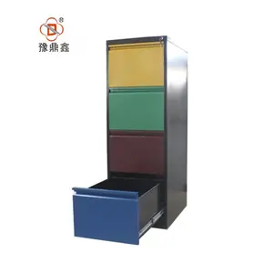 Colorful acciaio inox ufficio di stoccaggio bussare giù verticale personalizza 4 cassetto del governo
