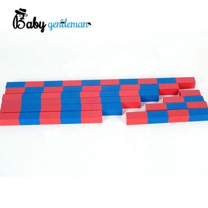 Set di Barre Frazionarie in Legno Rosso e Blu Montessori, Ausilio Didattico per l'Apprendimento della <span class=keywords><strong>Matematica</strong></span> per Bambini Z12071F - Product Image 4