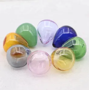 Blown Lampwork Art Glass Colorful Teardrop Hollow Gel Aroma Fragrance Focal Beads Charms Pendants for Metal Alloy Necklace Kits