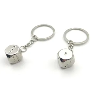 Chinese Manufacturer Supply Metal Zinc Alloy Dice Shape Keychain