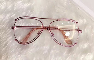 韓国ファッションレジャー女性眼鏡中空フラットミラーメガネ微細な金属フレームティーンエイジャーメガネ - Product Image 4