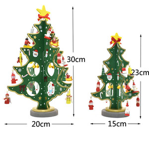 Jouets de décoration promotionnels Mini sapins de Noël en <span class=keywords><strong>bois</strong></span> - Product Image 3