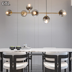 Lámpara Colgante Rectangular <span class=keywords><strong>para</strong></span> Isla de Cocina, Pantalla de Bola de Cristal, Araña Moderna Nórdica <span class=keywords><strong>para</strong></span> Restaurante, Comedor - Product Image 6