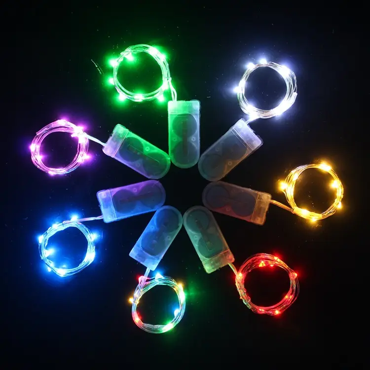 أضواء سلسلة تعمل بالبطارية 1 متر 10 المصابيح ديكور حبل سلسلة مصباح الأسلاك النحاسية خرافية لحفلات الزفاف عطلة