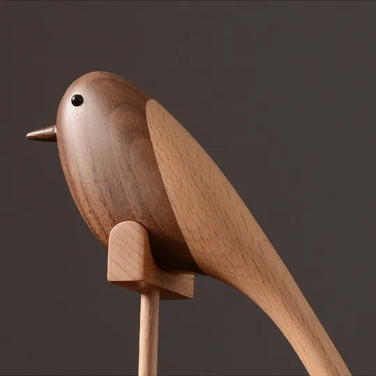 Artesanato de madeira estilo europeu, adorável pássaro decoração da casa