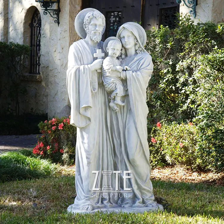 Декоративная мраморная скульптура святой семьи в современном стиле