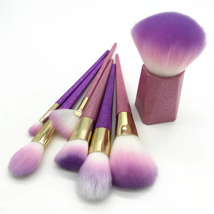 SFM brand Cheap 7pcs Colorful Profesioal Makeup Brush Set Women's Beauty Makeup Tools Soft Plastic Handle Make up brush sets