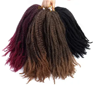 价格便宜在批发速卖通18英寸银灰色头发Afro扭扭辫子黑色女性