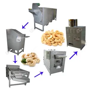 Groothandel Automatische Cashew Reiniging Peeling Roosteren Lijn Cashewnoten Verwerking Machine