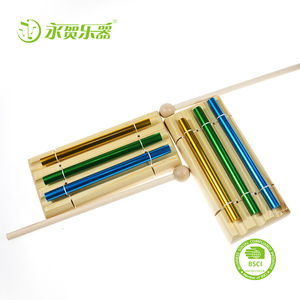 Venta al por mayor delicado campanas Orff golpea 3-tono campanas de viento Elm sólido pedestal de tubo de aluminio de Seiko la producción de juguetes de <span class=keywords><strong>los</strong></span> niños - Product Image 2