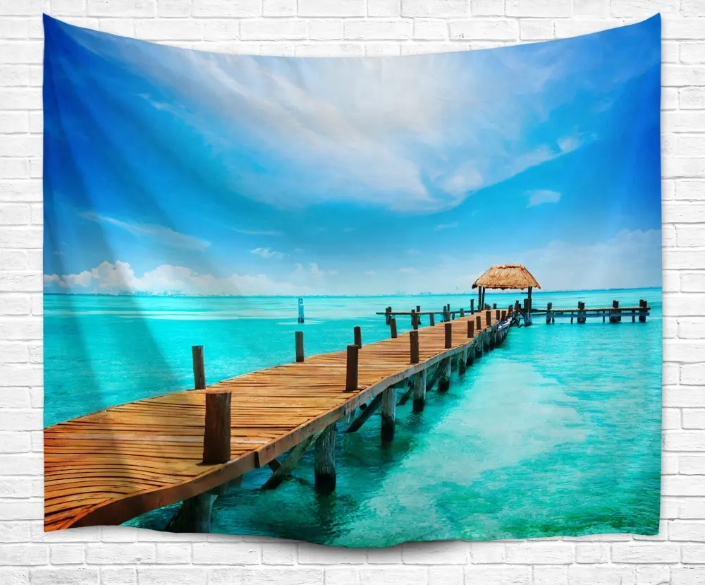 Home using digital printed wall tapestry and pictures