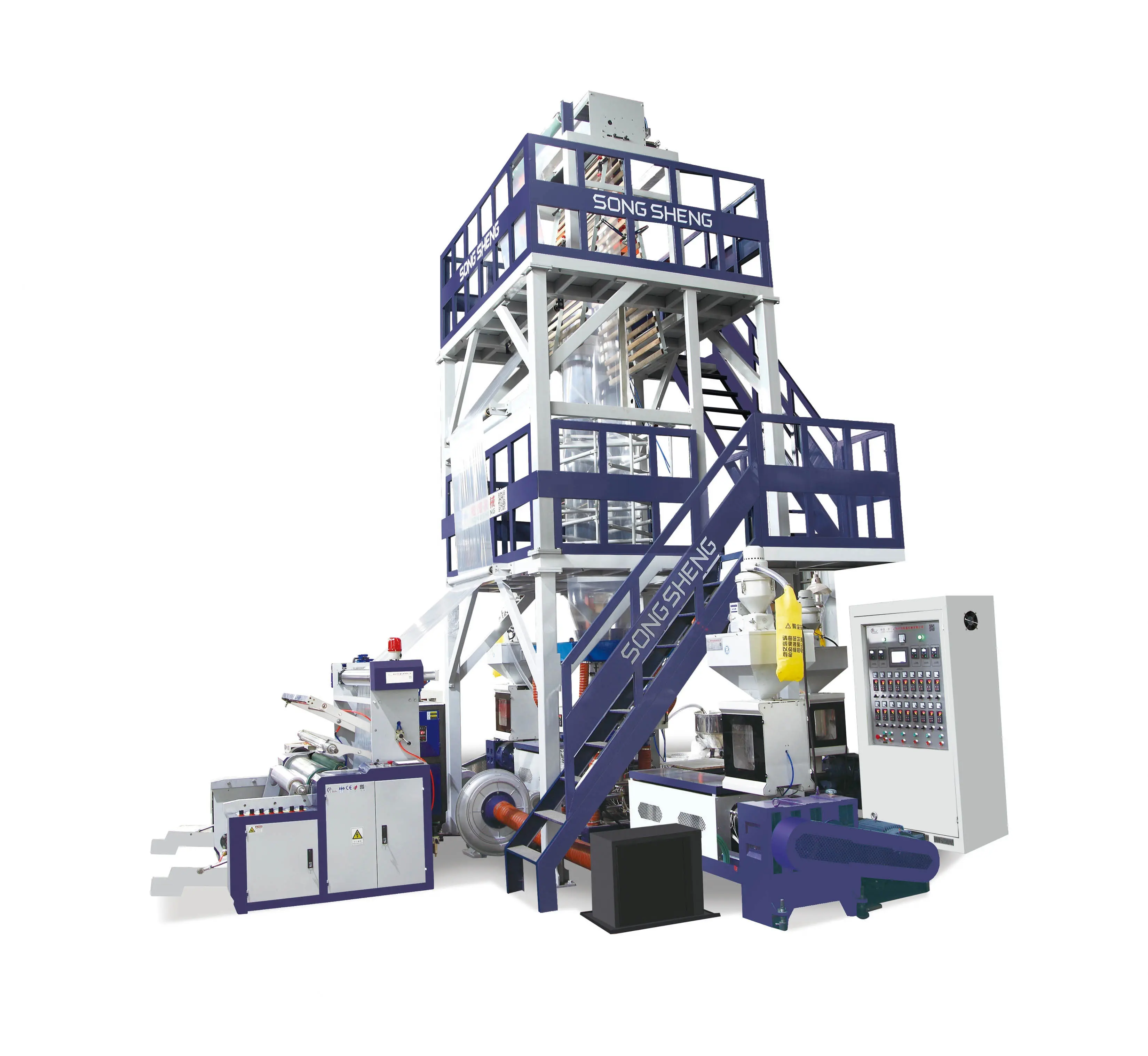 Mesin cetak tiup Film LDPE Songsheng HDPE LDPE Lldpe SS-3L kualitas tinggi mesin plastik Bio PE lini produksi